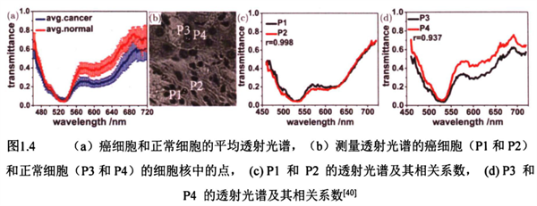 图1.4  系统采集的癌细胞和正常细胞的HMI数据。